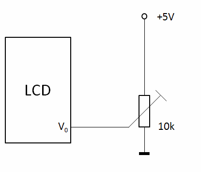Potmeter aan LCD